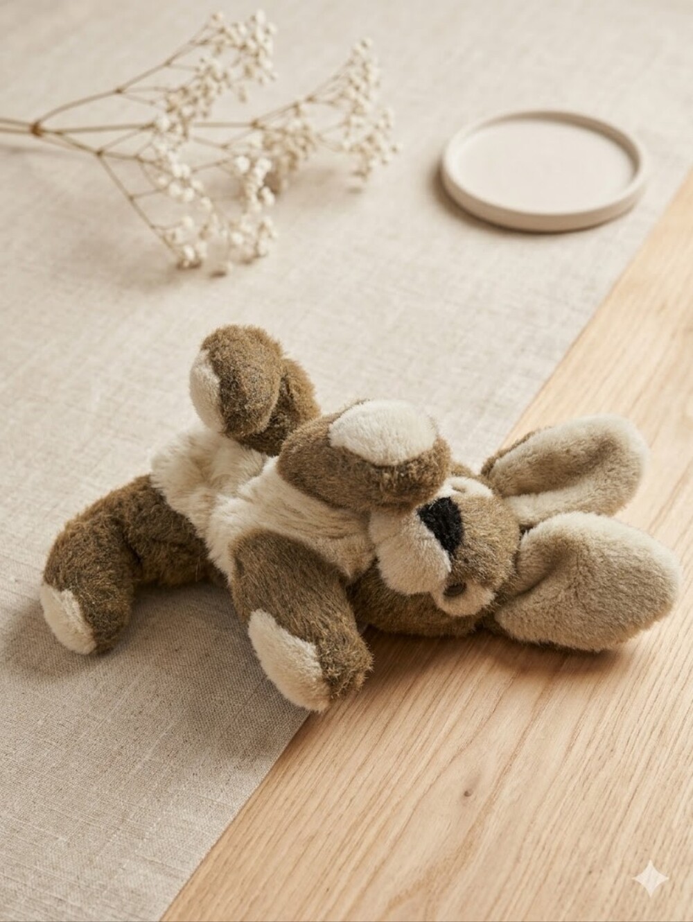 13” Vintage Realistic Soft Sculpture Bunny - Boutique Aurora Style